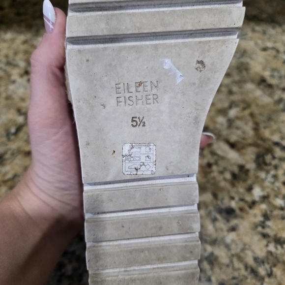 EILEEN FISHER Everly Derby Metallic Silver Leather Laceup Platform Oxford sz 5.5 - Picture 6 of 6